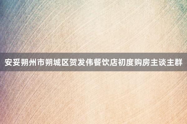 安妥朔州市朔城区贺发伟餐饮店初度购房主谈主群
